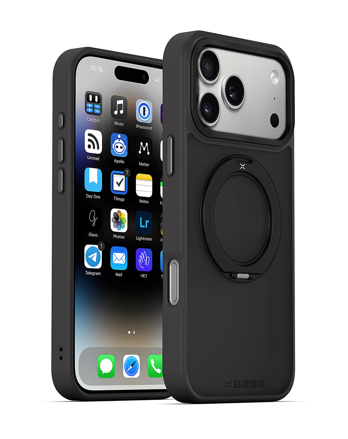 xBase by PowerPeak DuoHybrid with Kickstand MagSafe Protective Case (Black) for iPhone 17 Pro / 18 Pro