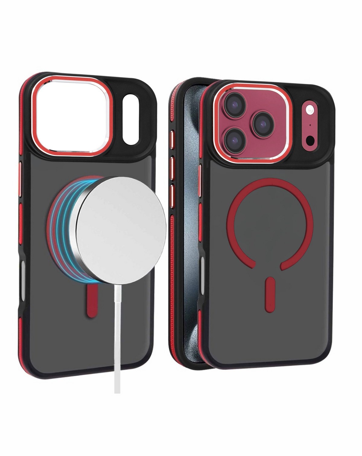 Slim Non - Slip Translucent Matte Wireless Charging Case for iPhone 17 Pro / 18 Pro (RED)