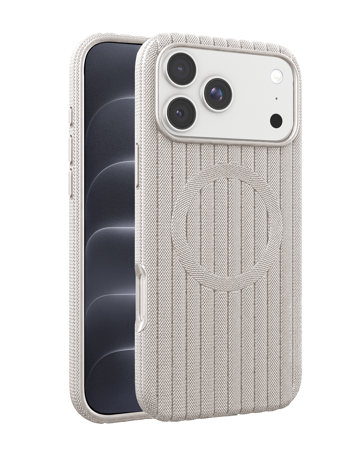 Vertical Line Texture MagSafe Case for iPhone 17 Pro Max / 18 Pro Max (WHITE)