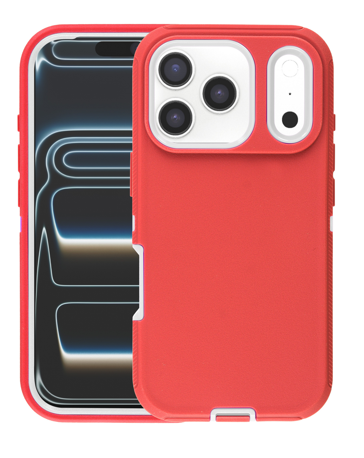 Heavy Duty Case for iPhone 17 Pro Max / 18 Pro Max (RED / WHITE)