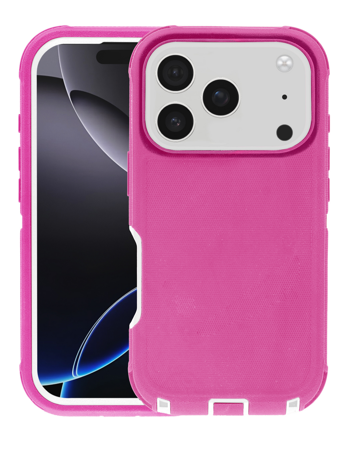Heavy Duty Case for iPhone 17 Pro Max / 18 Pro Max (PINK / WHITE)
