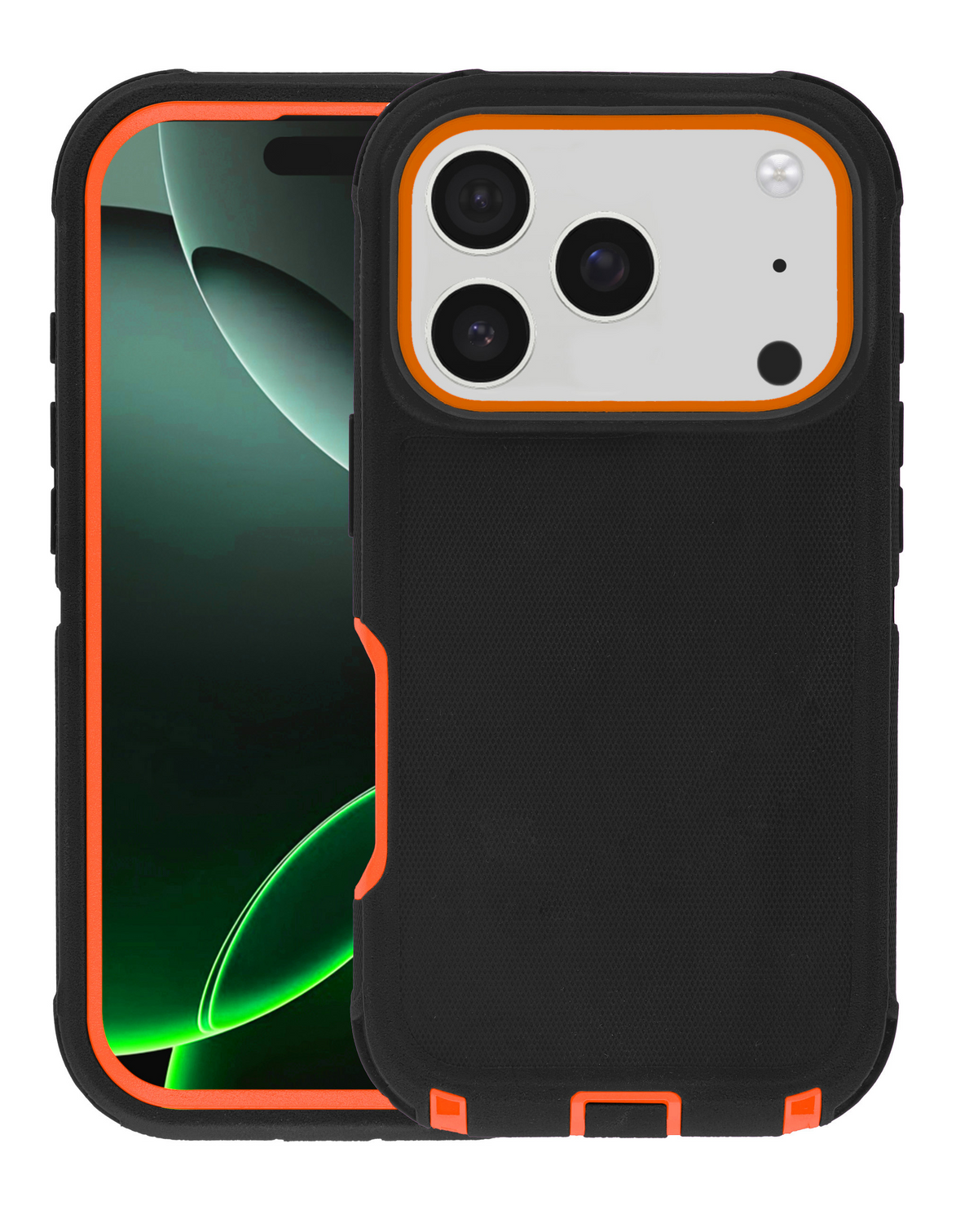 Heavy Duty Case for iPhone 17 Pro Max / 18 Pro Max (BLACK / ORANGE)