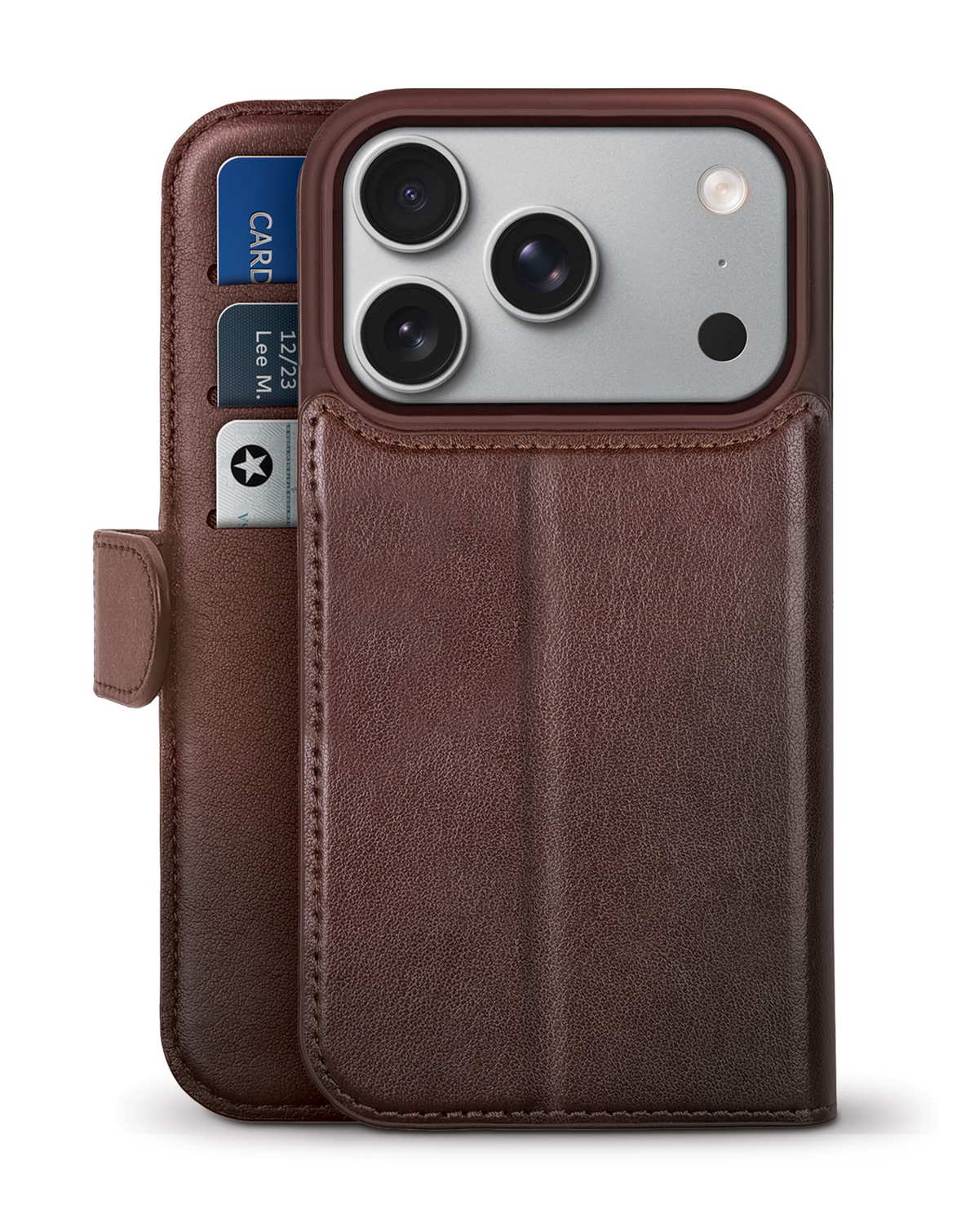 xBase by PowerPeak Folio Exec Wallet Case (Brown) for iPhone 17 Pro Max / 18 Pro Max