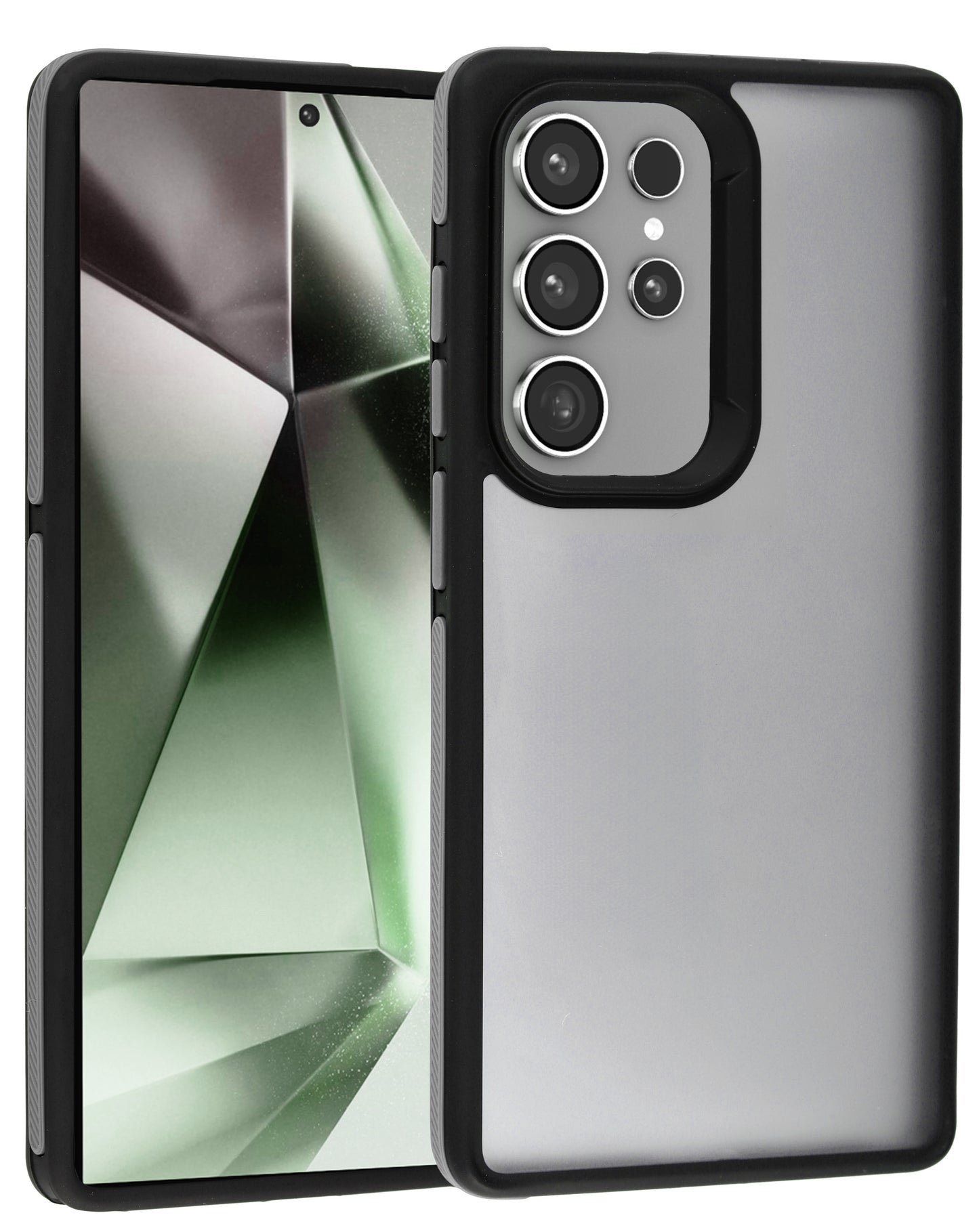 Galaxy S25 Ultra Matte Silicone Frame Shockproof Case - GRAY