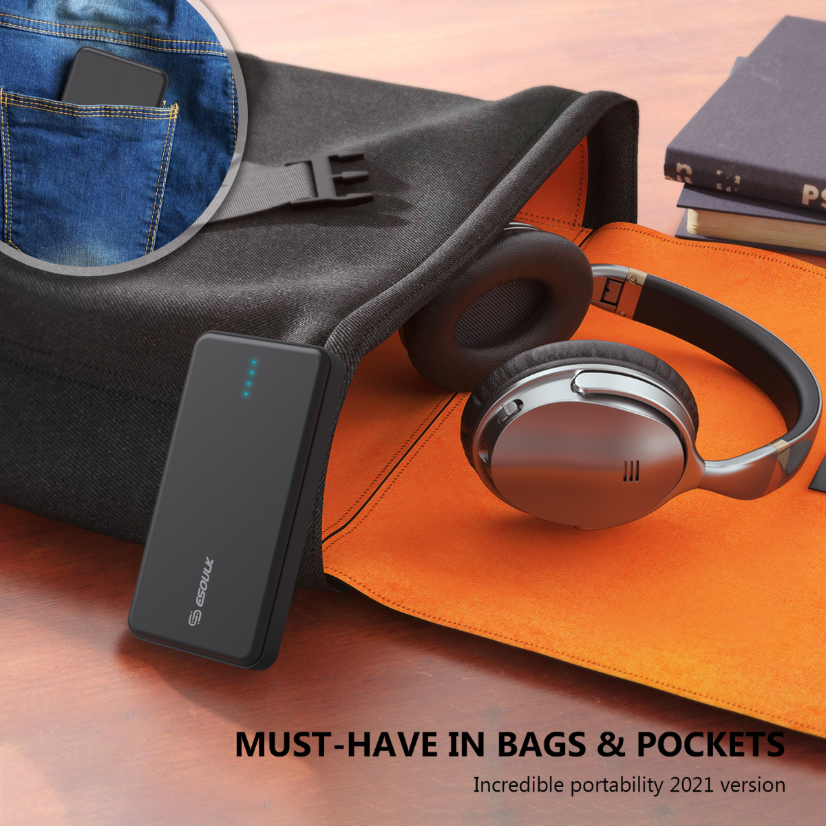 ESOULK 3000mAh Universal Power Bank – Compact & Super Lightweight