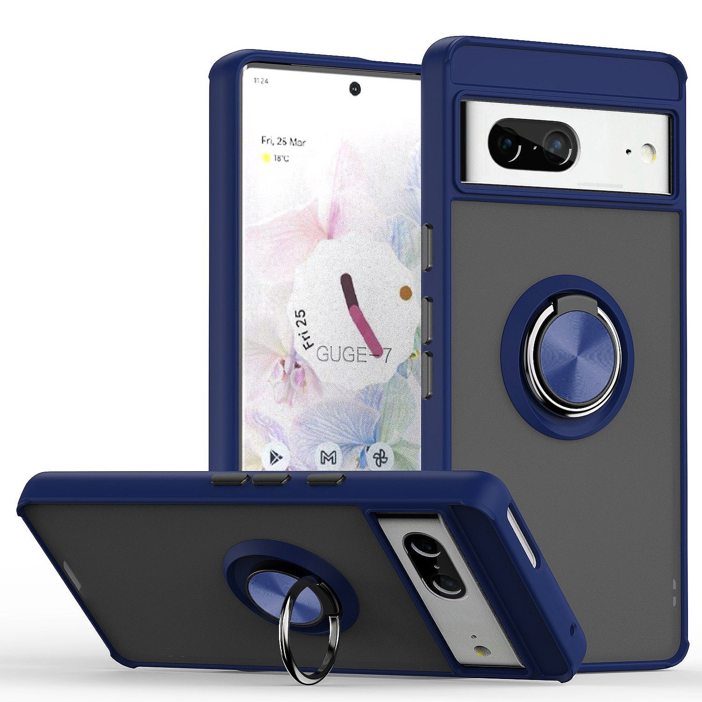 Google Pixel 7 Matte Ring Case Blue