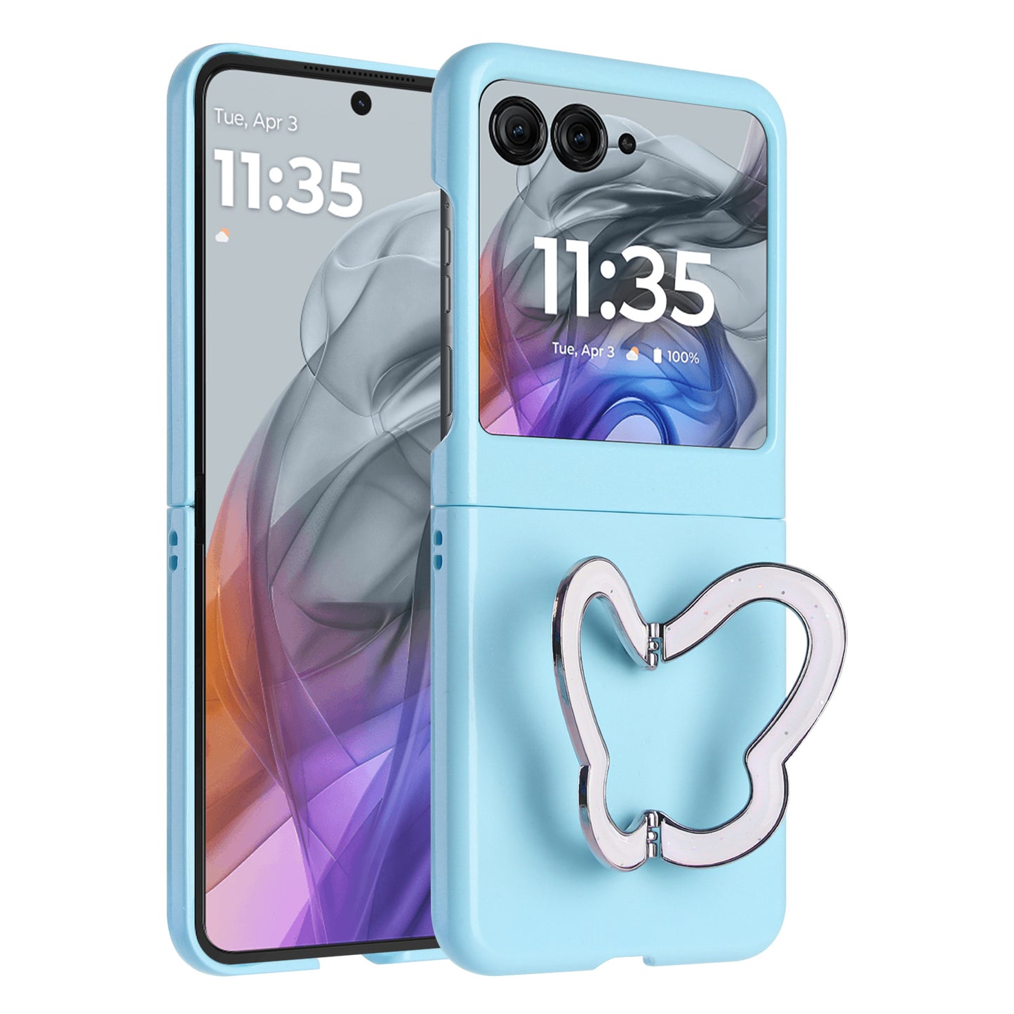 TBC Motorola Razr 2025/2024 Butterfly Kickstand Case Blue