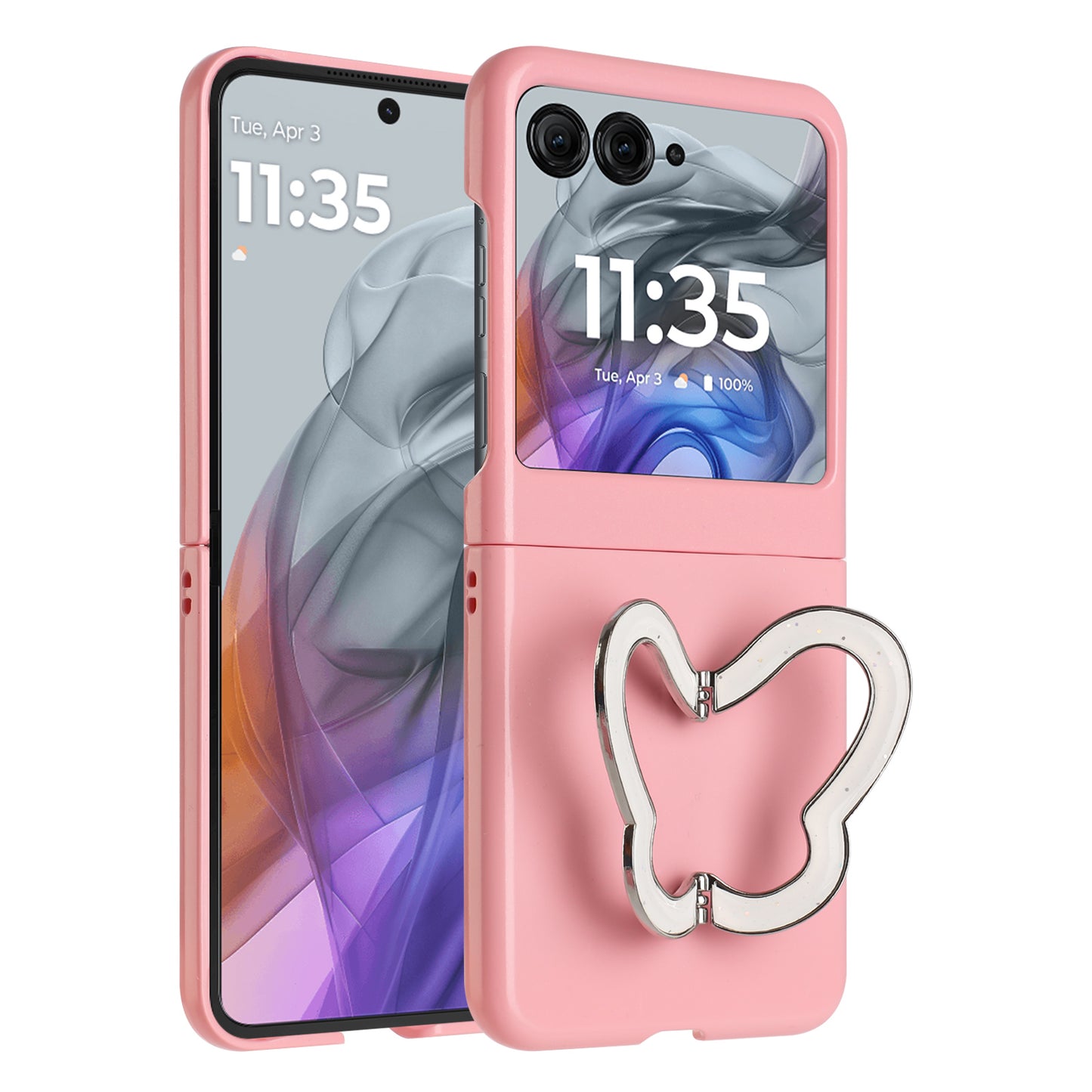 TBC Motorola Razr 2025/2024 Butterfly Kickstand Case Pink