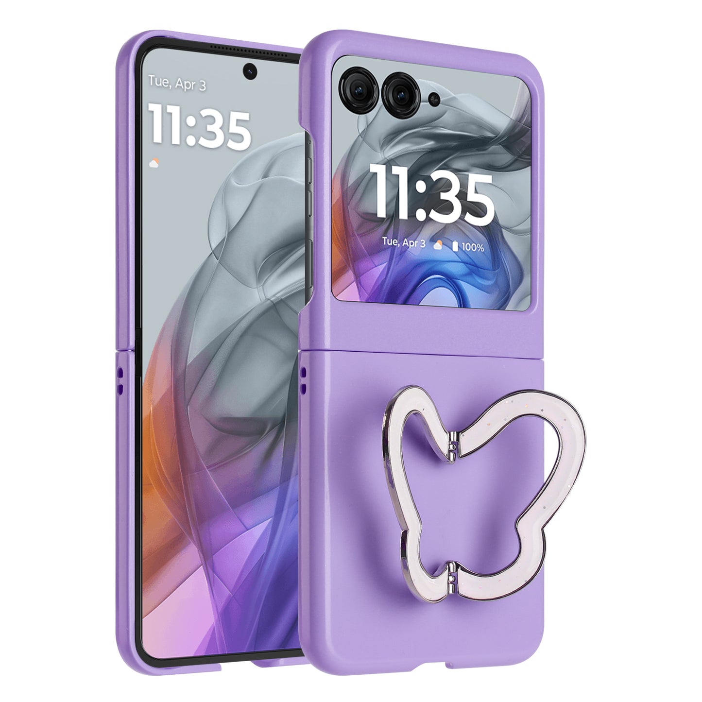 TBC Motorola Razr 2025/2024 Butterfly Kickstand Case Purple