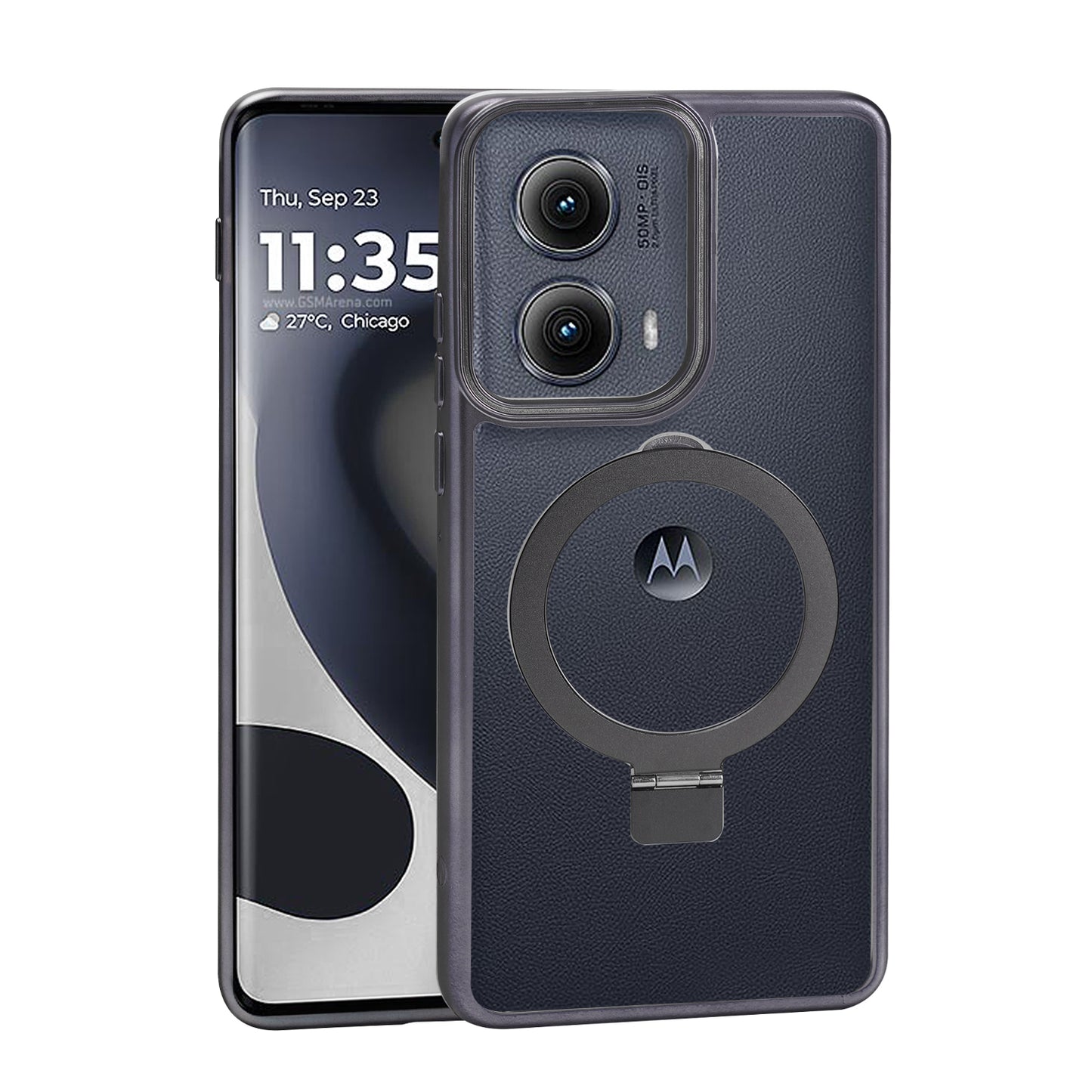 Motorola Edge 2024 Ring Kickstand Case Black