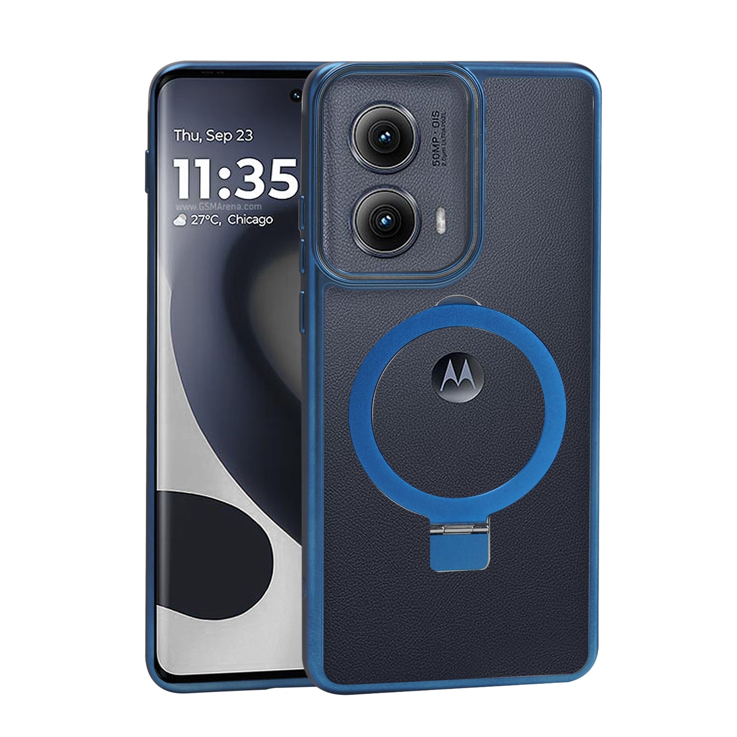 Motorola Edge 2024 Ring Kickstand Case Blue