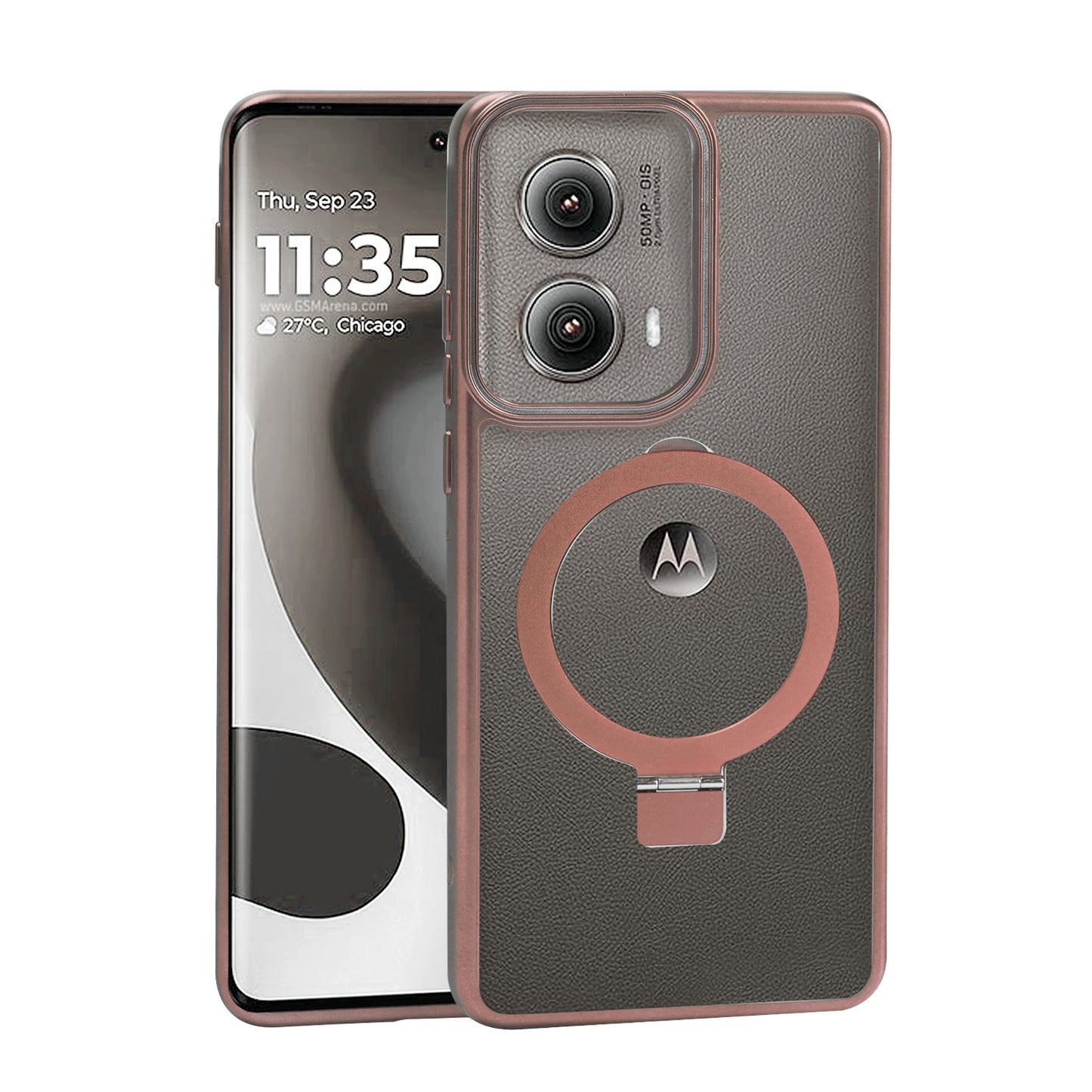 Motorola Edge 2024 Ring Kickstand Case Rose Gold