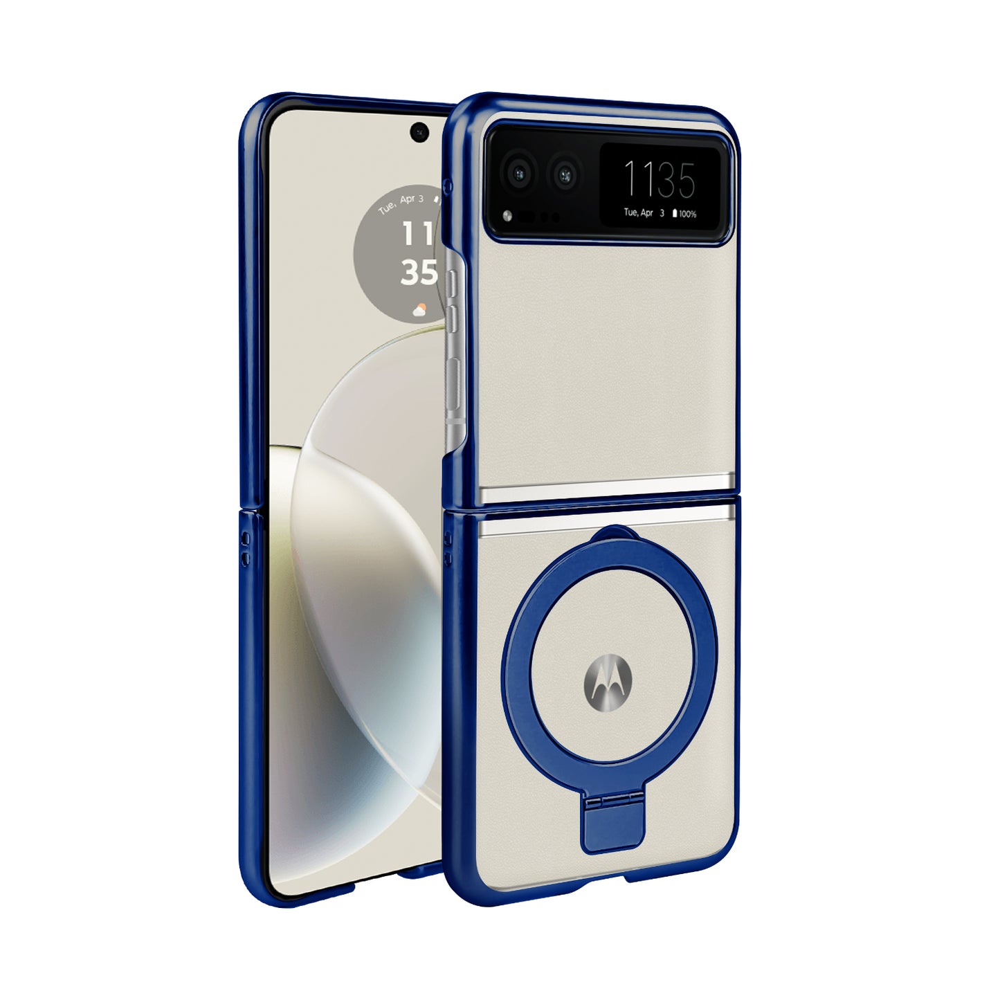 TES Motorola Razr 2023 Ring Kickstand Case Blue