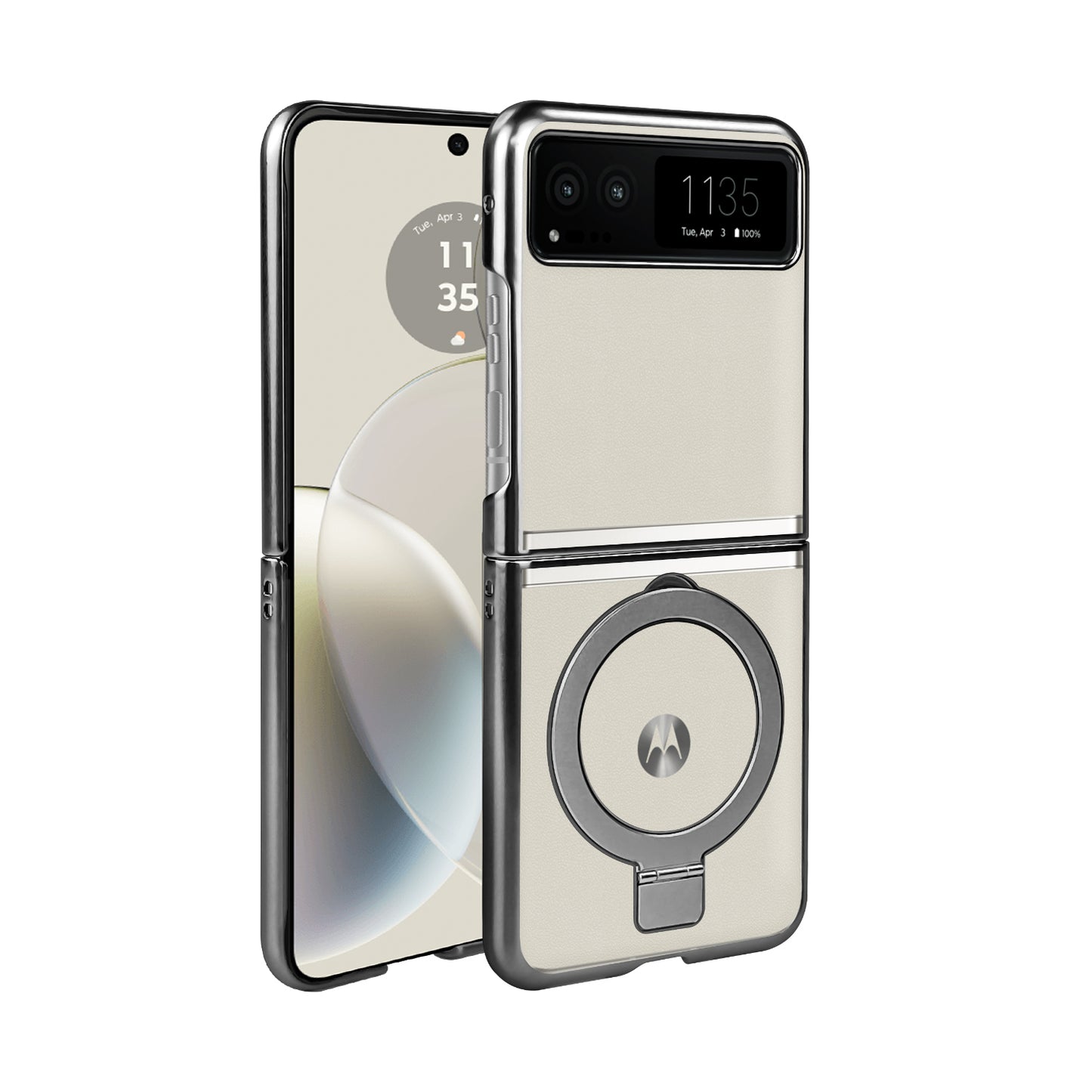 TES Motorola Razr 2023 Ring Kickstand Case Gray