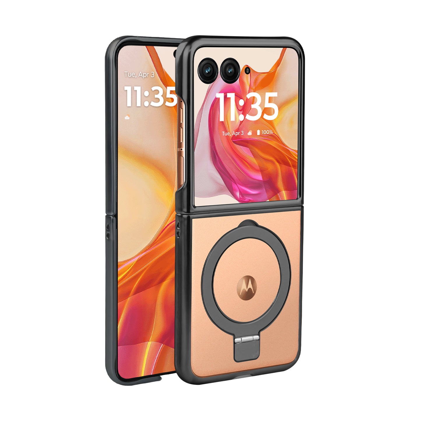 TES Motorola Razr Plus 2024 Ring Kickstand Case Black