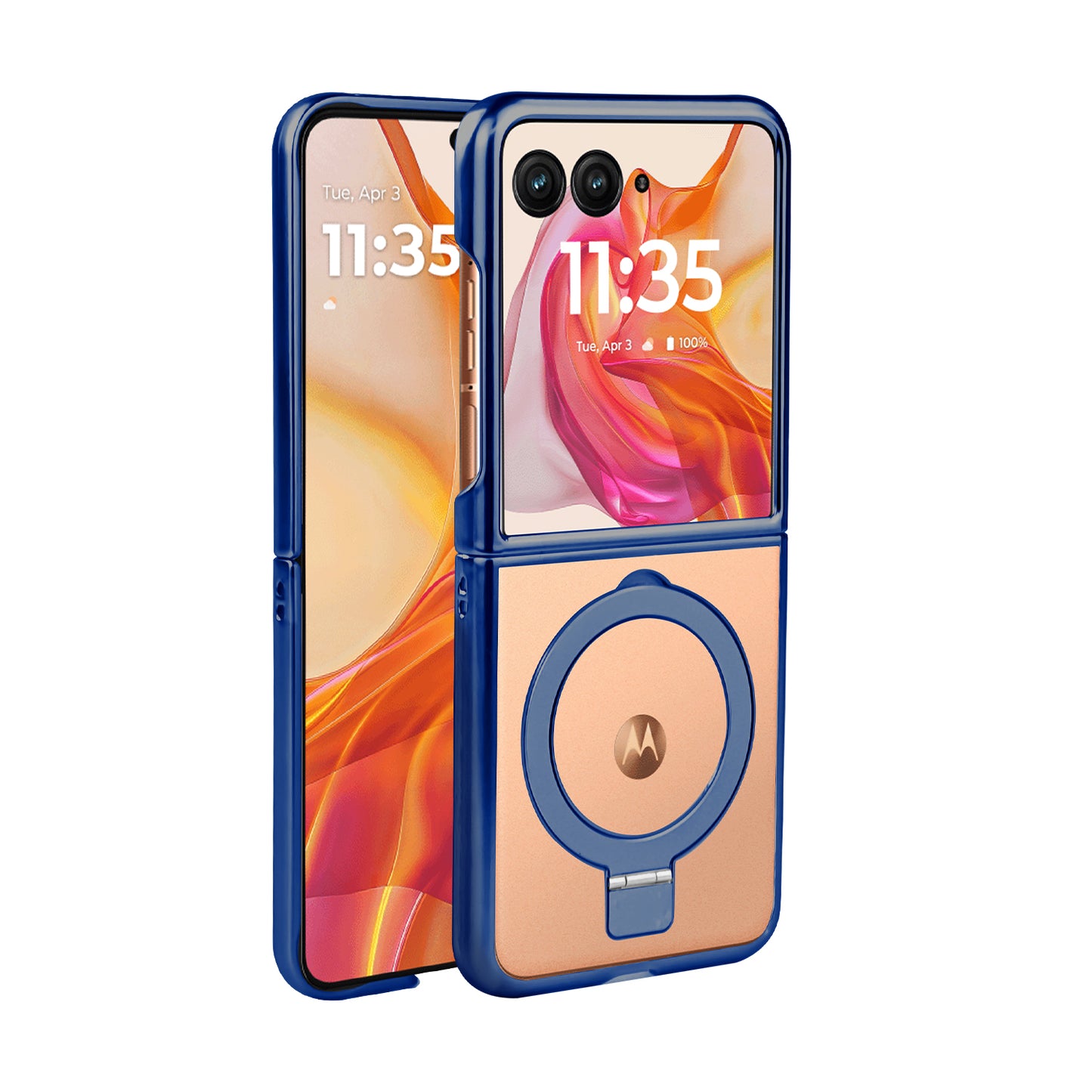 TES Motorola Razr Plus 2024 Ring Kickstand Case Blue