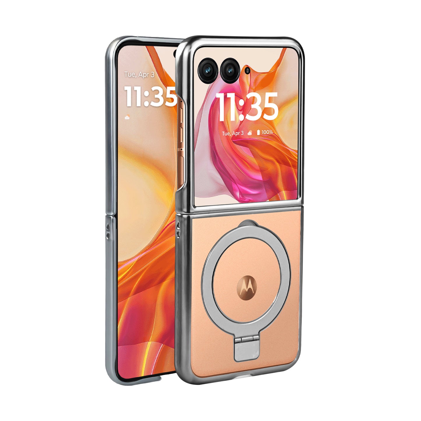 TES Motorola Razr Plus 2024 Ring Kickstand Case Gray