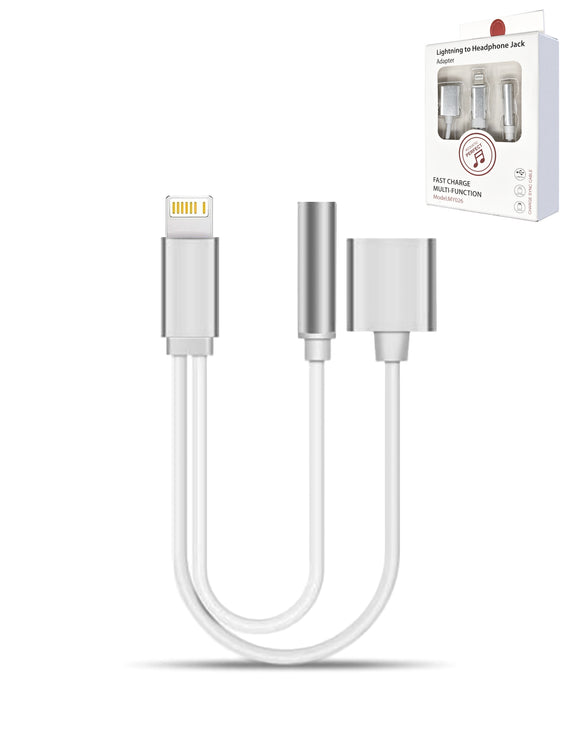 2in1 USB-L Charging and Data &3.5mm Headphone Jack Adapter