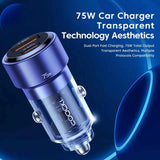 75W Dual-Port Car Charger with Transparent Design
