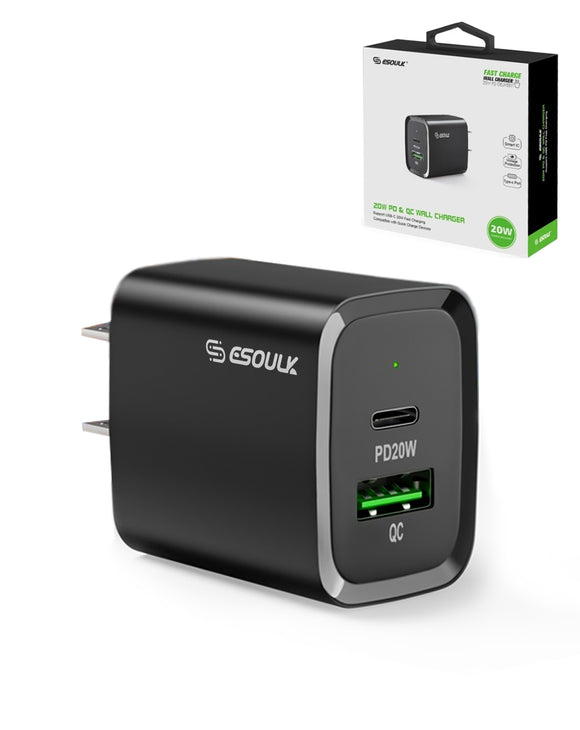ESOULk 20W PD + QC Wall Charger