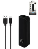 Bytech 2000mAh Power Bank with Micro USB Cable - Compact and Portable
