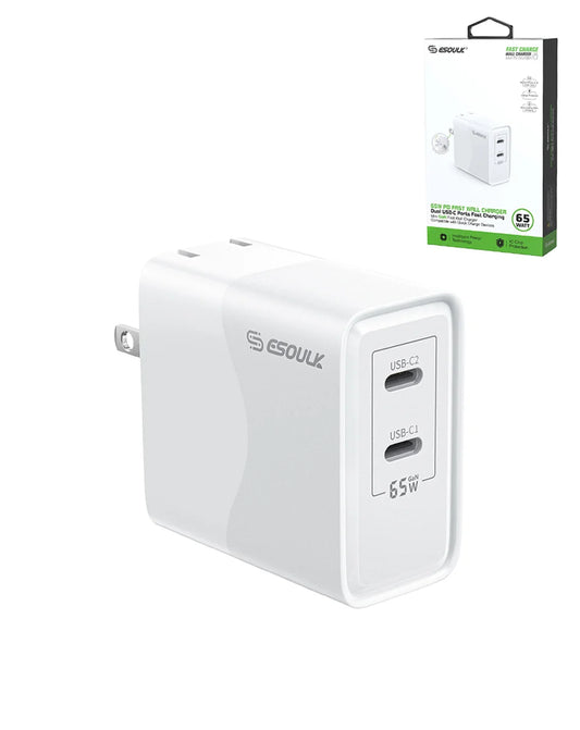 ESOULK 65W Dual USB-C GaN Wall Charger
