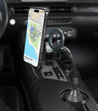 Adjustable Magnetic Car Mount with Flexible Gooseneck and Cup Holder Base