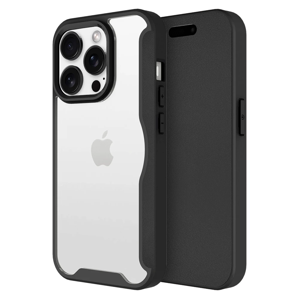 AMPD - TPU / Acrylic Wallet Flip MagSafe Case for Apple iPhone 16 Pro Max - Black