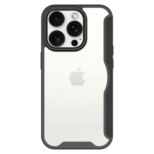 AMPD - TPU / Acrylic Wallet Flip MagSafe Case for Apple iPhone 16 Pro Max - Black