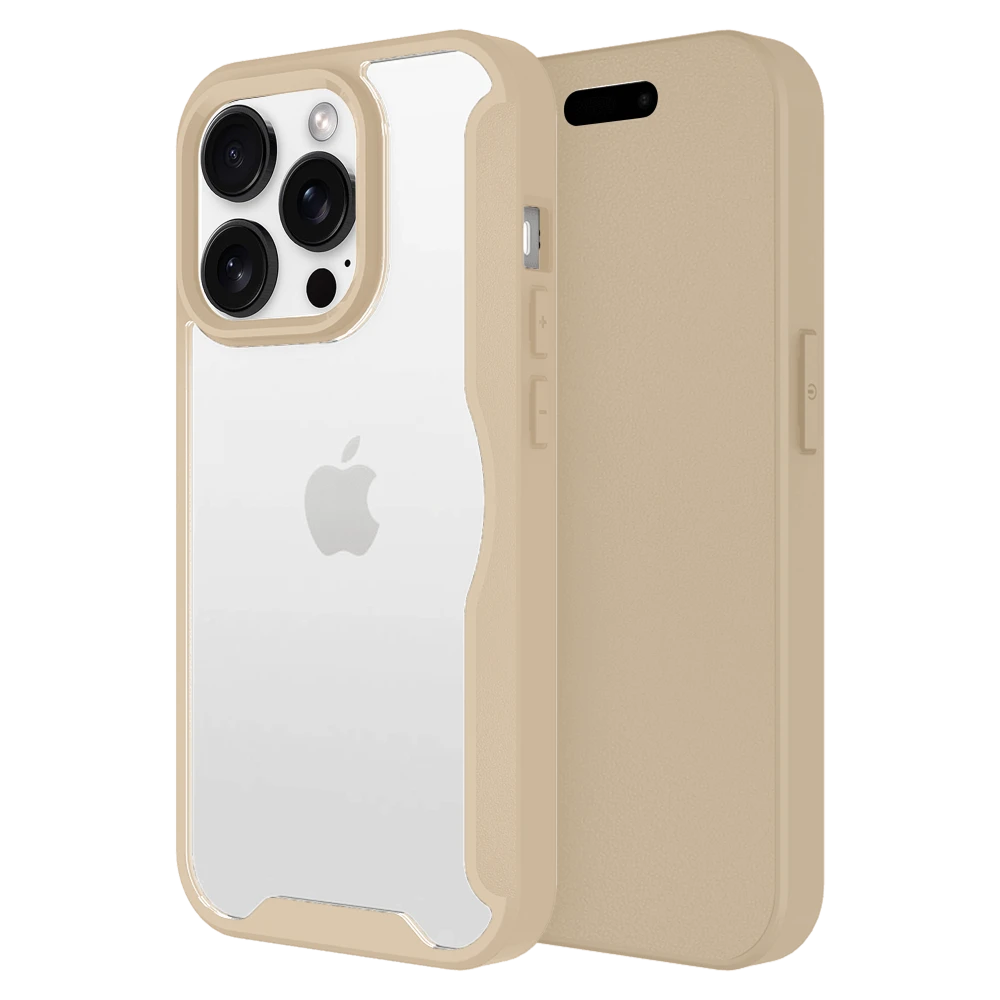 AMPD - TPU / Acrylic Wallet Flip MagSafe Case for Apple iPhone 16 Pro Max - Tan
