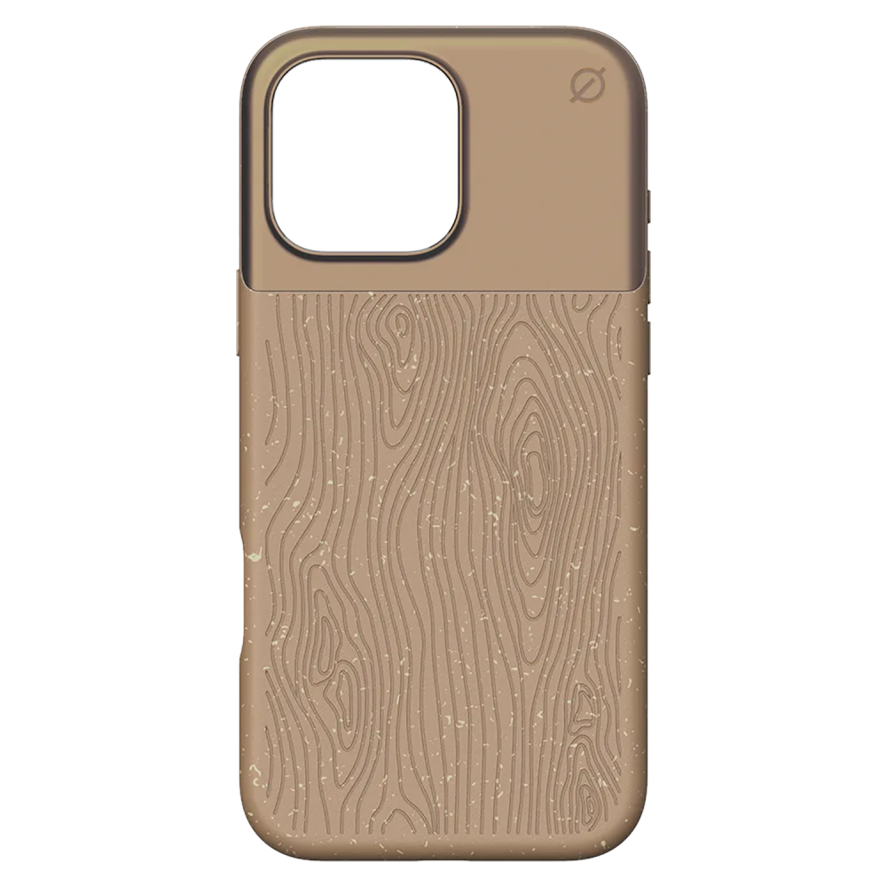 Atom Studios - Split Wood Fiber MagSafe Case for Apple iPhone 16 Pro Max - Taupe Wood