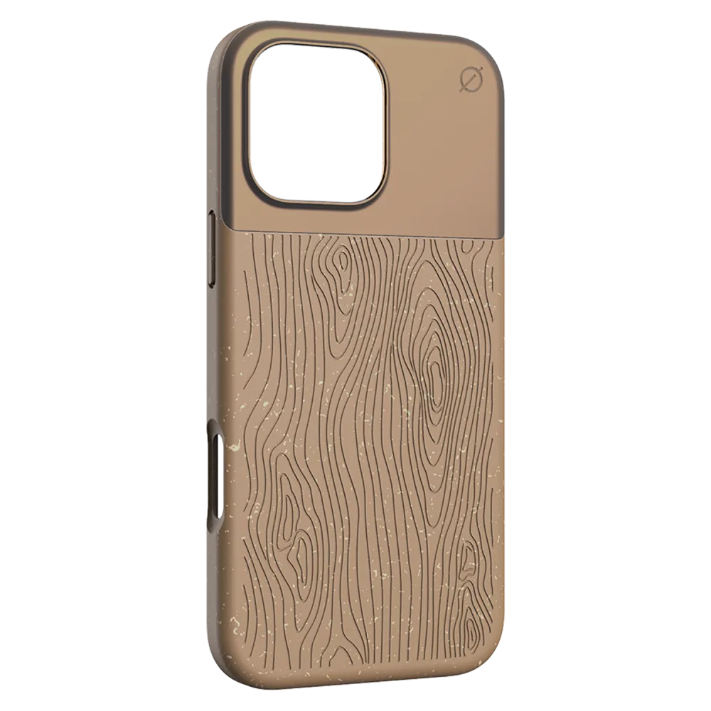 Atom Studios - Split Wood Fiber MagSafe Case for Apple iPhone 16 Pro Max - Taupe Wood