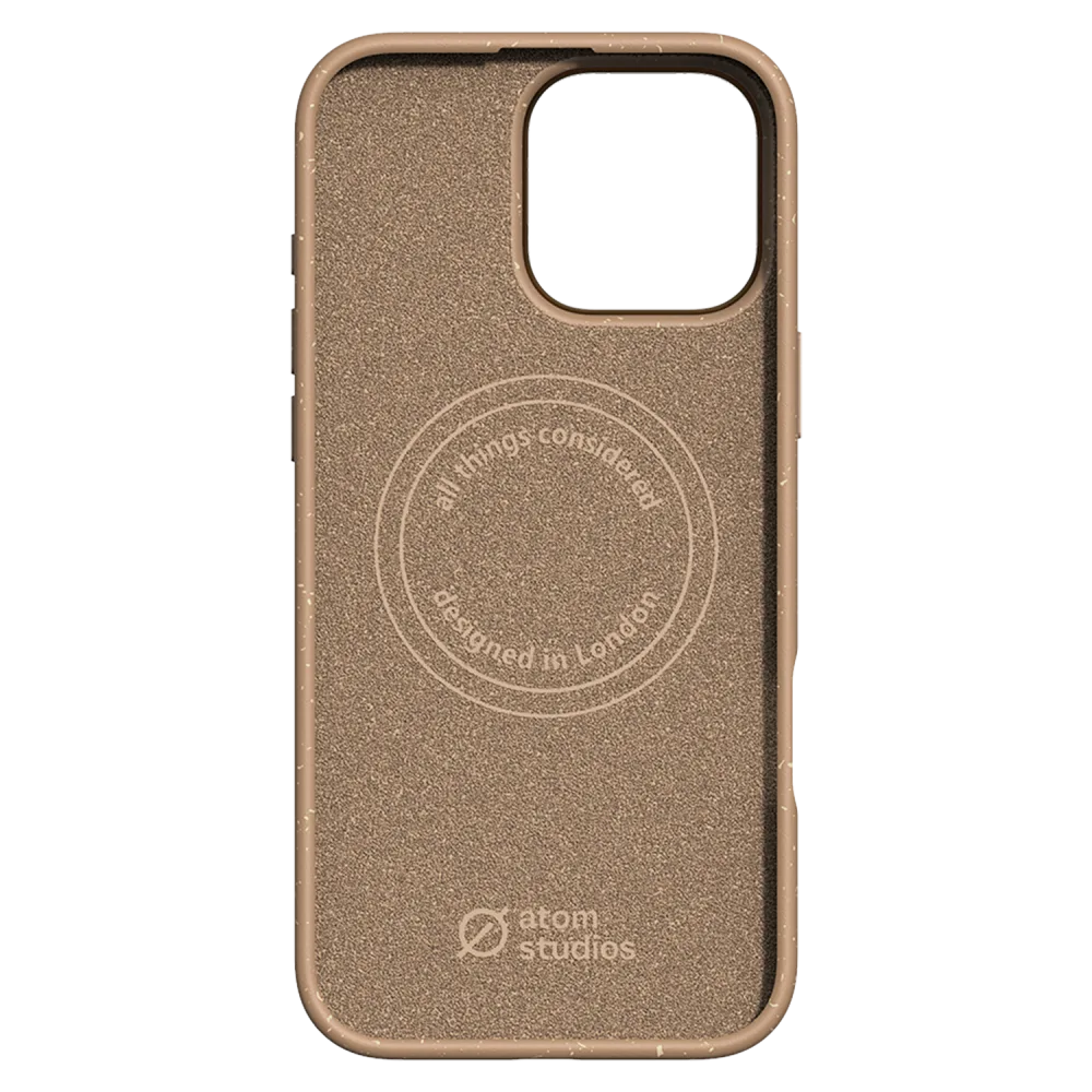 Atom Studios - Split Wood Fiber MagSafe Case for Apple iPhone 16 Pro Max - Taupe Wood