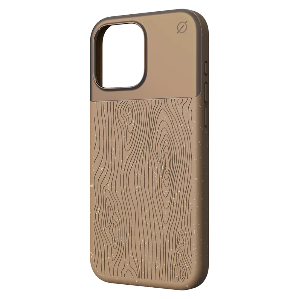 Atom Studios - Split Wood Fiber MagSafe Case for Apple iPhone 16 Pro Max - Taupe Wood