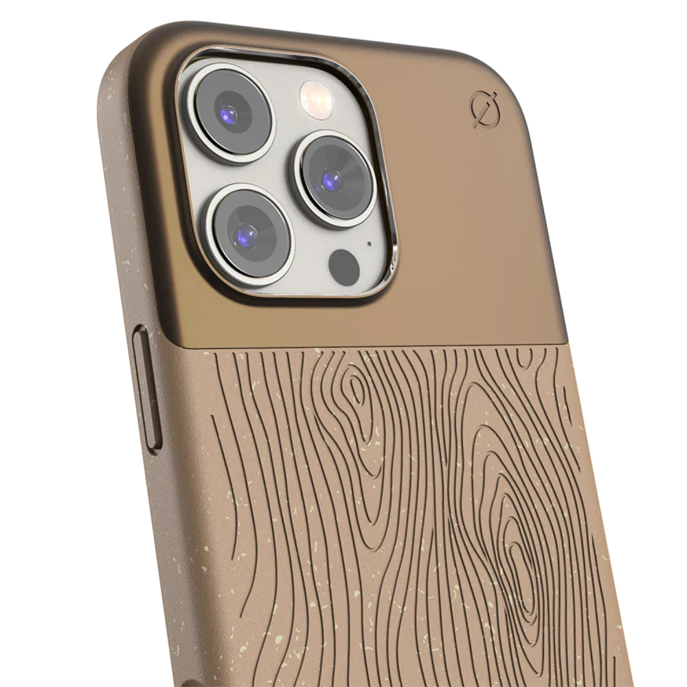 Atom Studios - Split Wood Fiber MagSafe Case for Apple iPhone 16 Pro Max - Taupe Wood