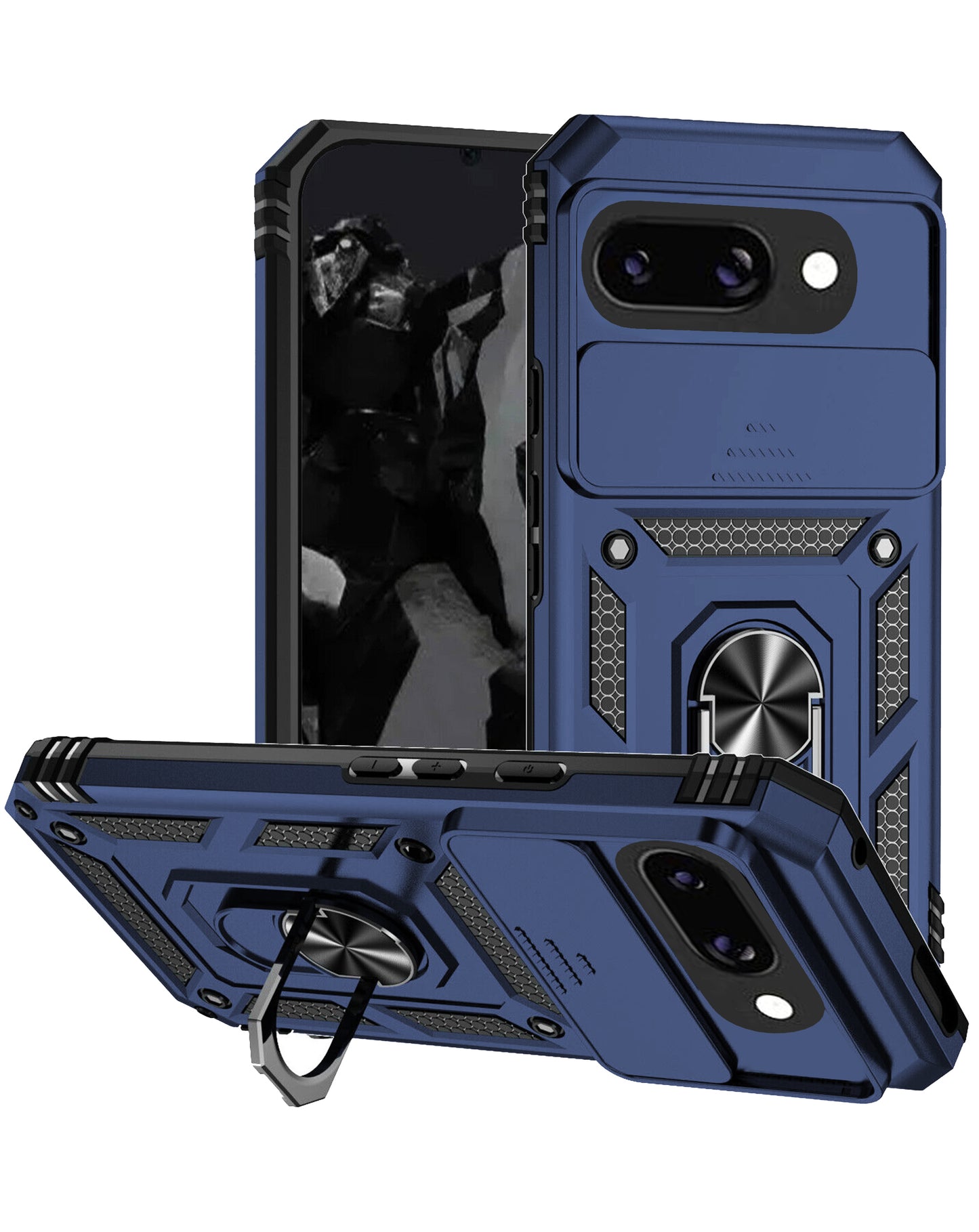 Dual Layers Hybrid Case with Metal Ring And Camera Protector 2