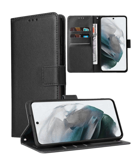 Google Pixel 9 Pro XL Leather Wallet Case with Card Slot - BLACK