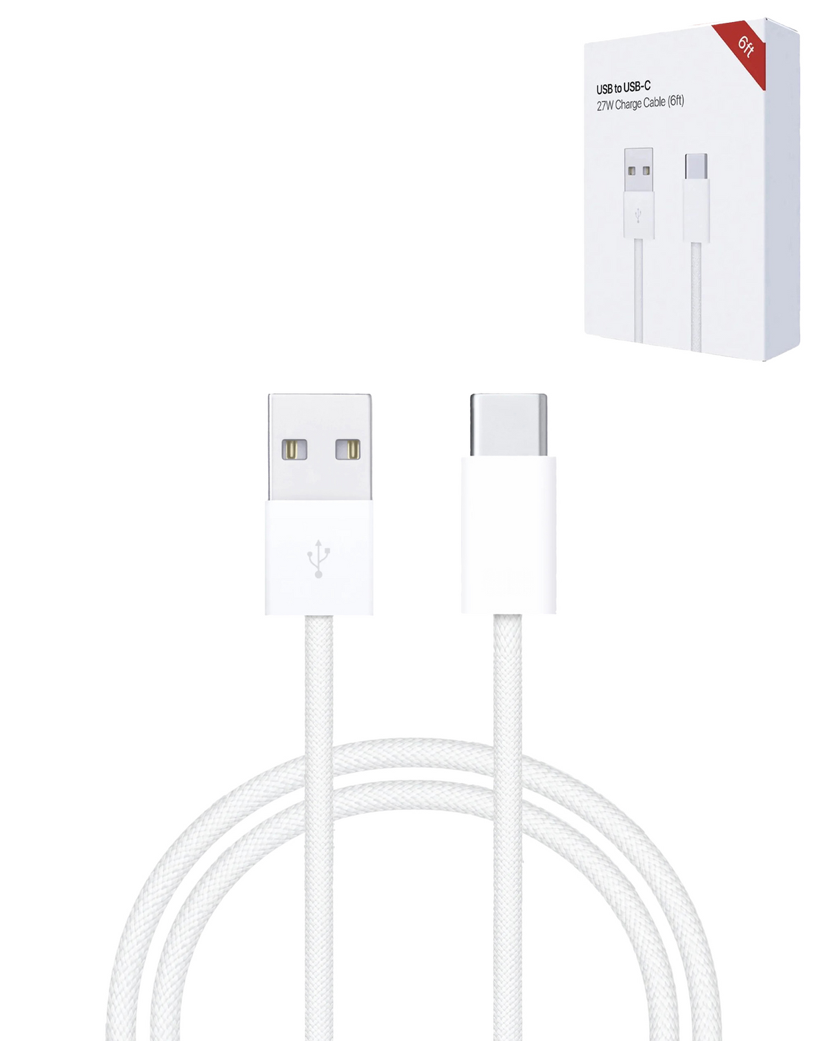 27W USB A-C Fast Charging Data Cable (6ft) (27W)