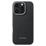 Pitaka - MagEZ Case Pro 4 MagSafe Case for Apple iPhone 16 Pro Max - Black and Grey Twill