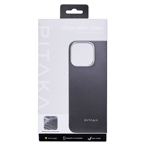 Pitaka - MagEZ Case Pro 4 MagSafe Case for Apple iPhone 16 Pro Max - Black and Grey Twill