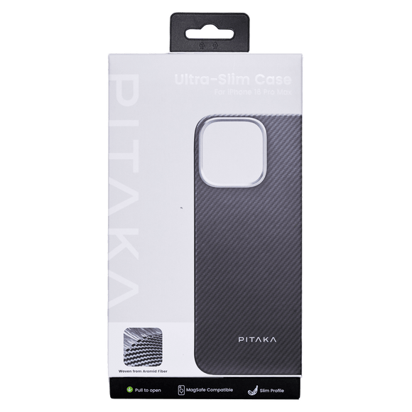 Pitaka - MagEZ Case Pro 4 MagSafe Case for Apple iPhone 16 Pro Max - Black and Grey Twill