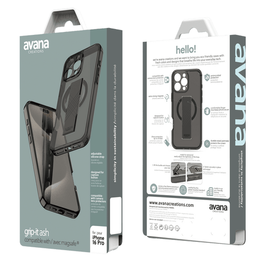 Avana - Grip-It MagSafe Case for Apple iPhone 16 Pro - Ash