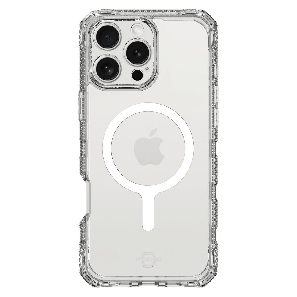 ITSKINS - Supreme_R Clear MagSafe Case for Apple iPhone 16 Pro - Transparent White Print