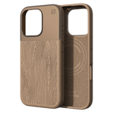 Atom Studios - Split Wood Fiber MagSafe Case for Apple iPhone 16 Pro - Taupe Wood