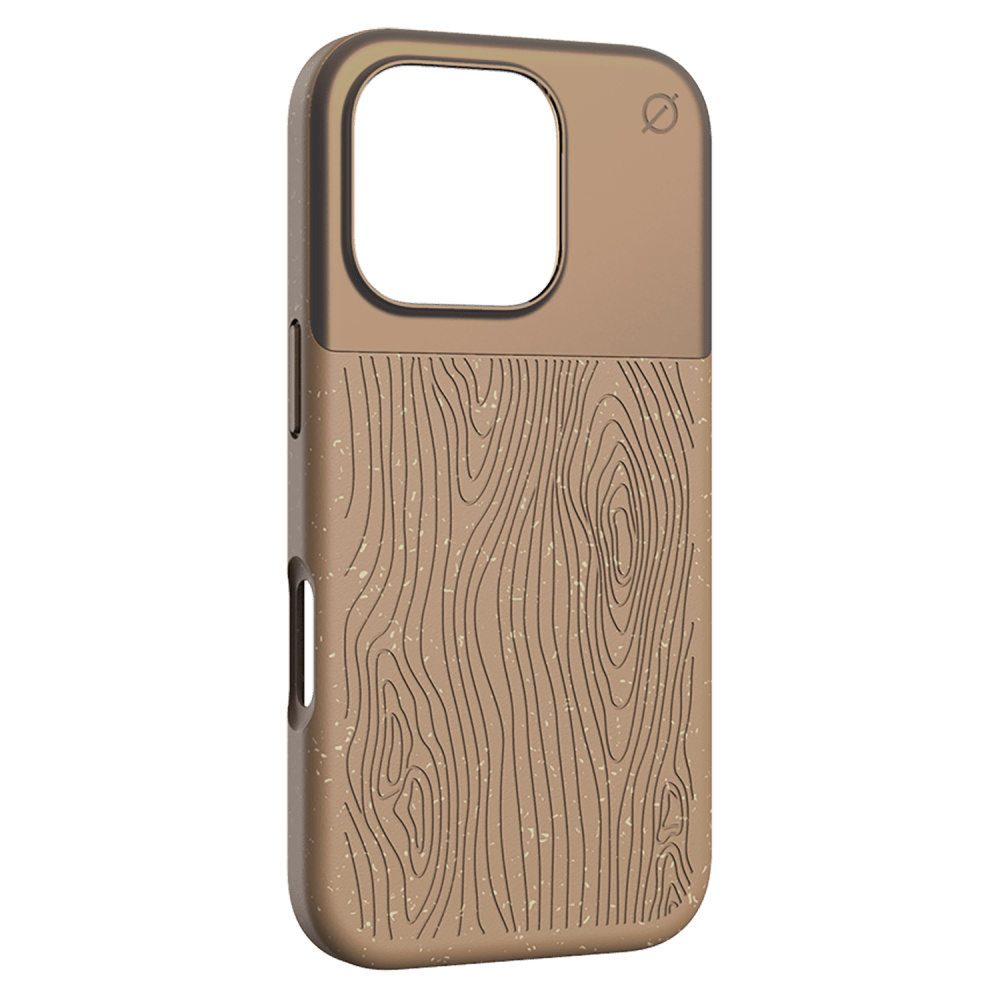 Atom Studios - Split Wood Fiber MagSafe Case for Apple iPhone 16 Pro - Taupe Wood