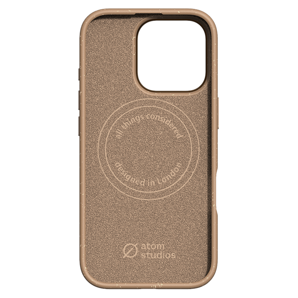 Atom Studios - Split Wood Fiber MagSafe Case for Apple iPhone 16 Pro - Taupe Wood