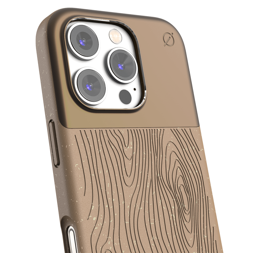 Atom Studios - Split Wood Fiber MagSafe Case for Apple iPhone 16 Pro - Taupe Wood