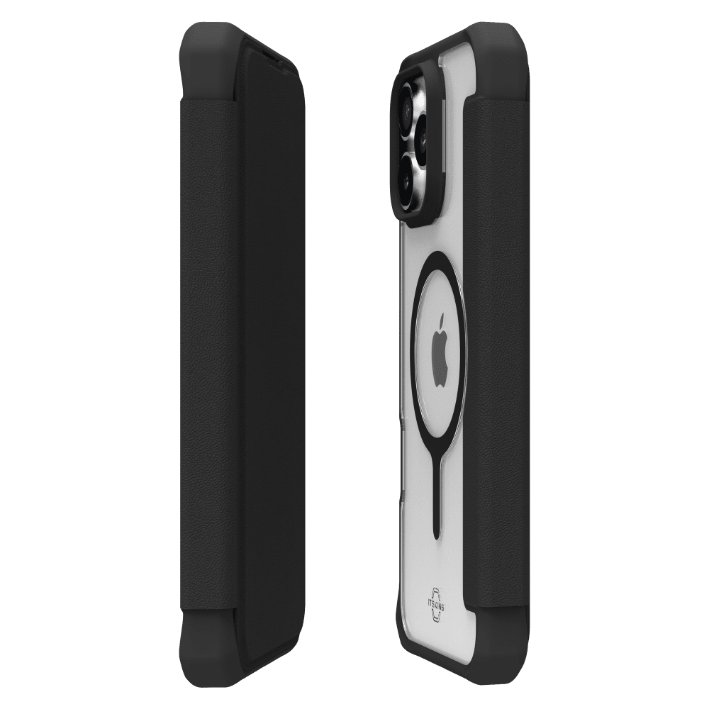 ITSKINS - Hybrid_R Folio MagSafe Case for Apple iPhone 16 Pro - Black