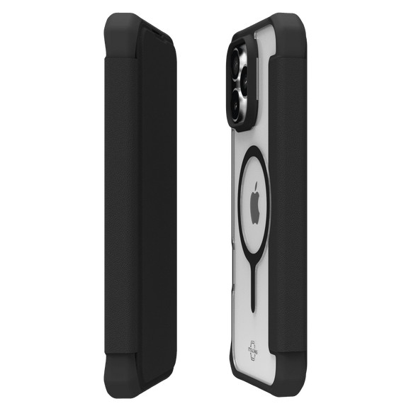 ITSKINS - Hybrid_R Folio MagSafe Case for Apple iPhone 16 Pro - Black