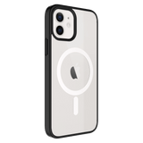 AMPD - TPU / Acrylic Hard Shell MagSafe Case with Colored Bumper for Apple iPhone 12 / iPhone 12 Pro - Clear and Black